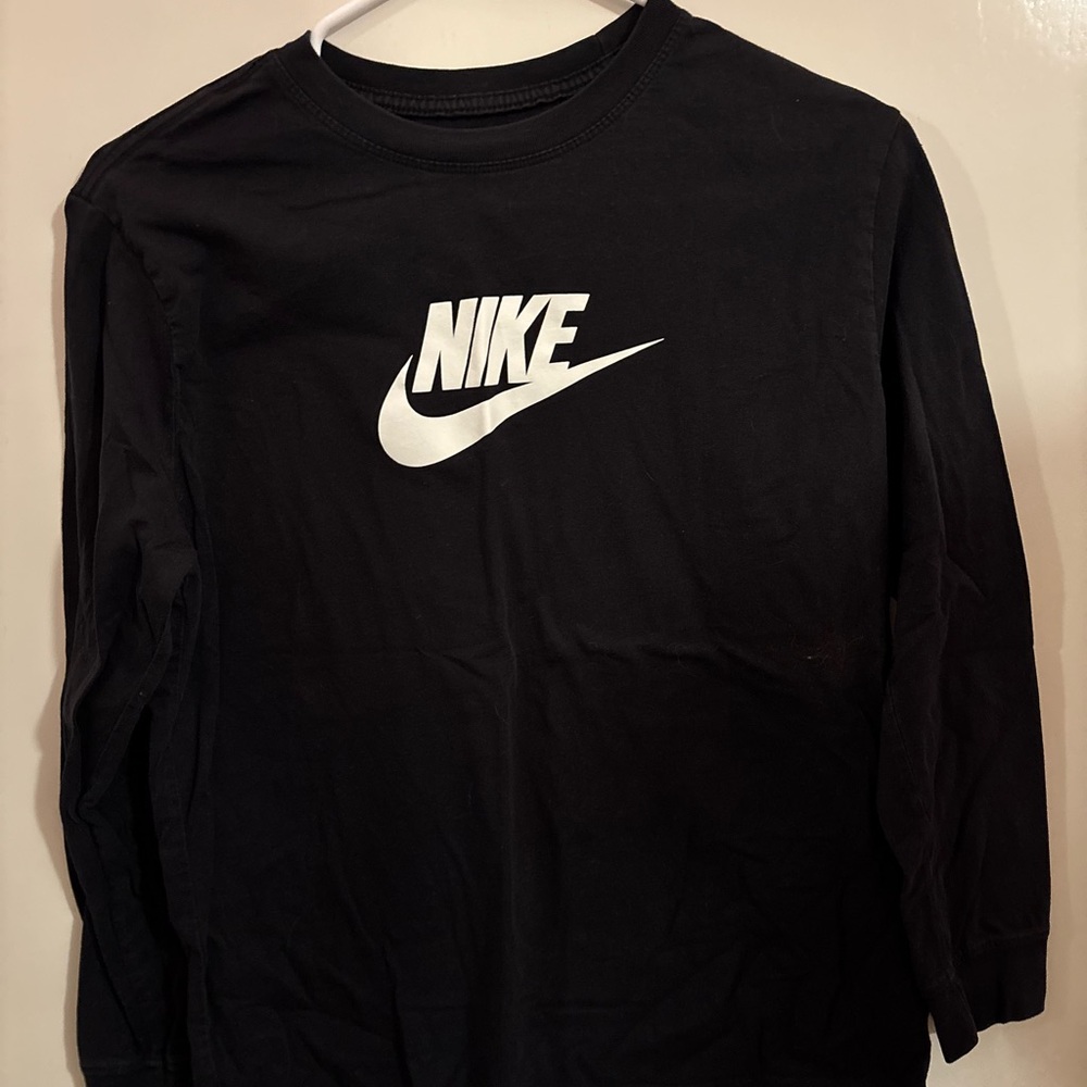 Nike Black Crew Neck Shirt with White Logo